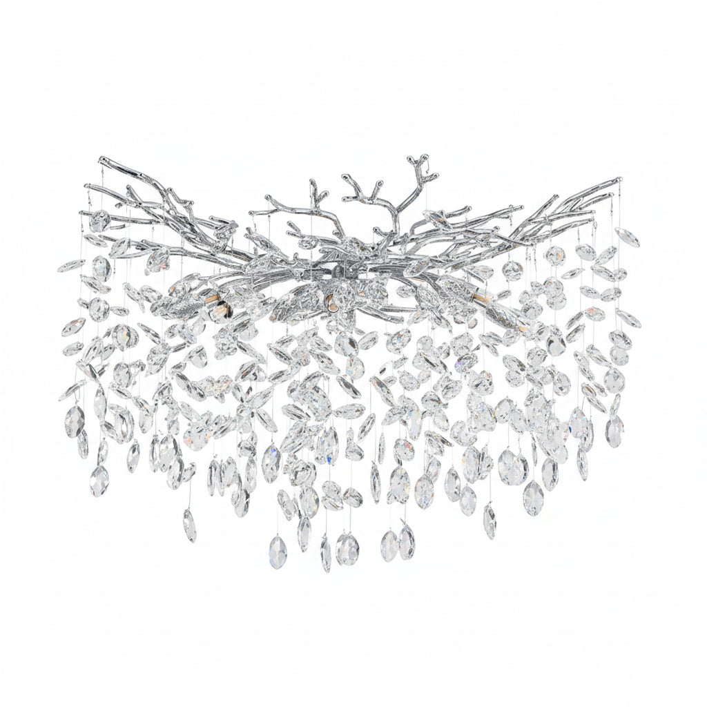 Auro Branch Crystal Cascade Round Chandelier 30"D