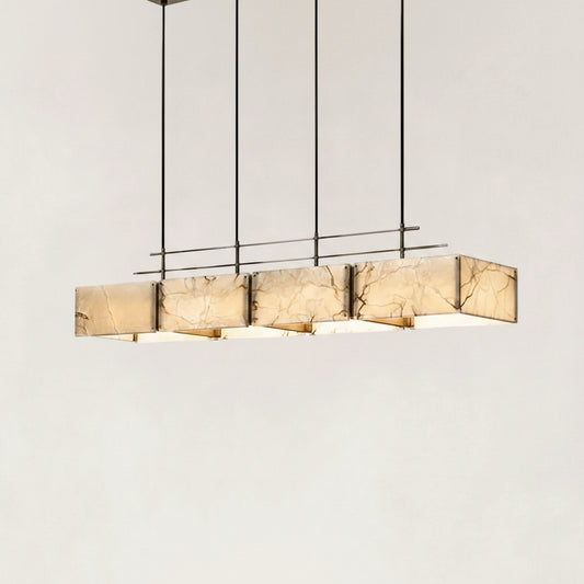 Elena Natural Alabaster Linear chandelier 47"L