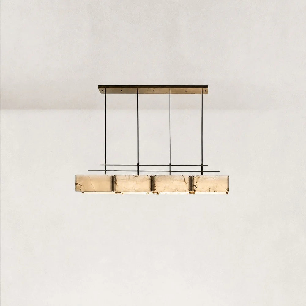 Elena Natural Alabaster Linear chandelier 47"L