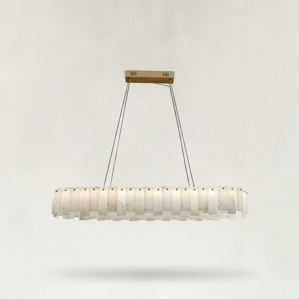 Serene Pillar Natural Alabaster Linear chandelier 39"W