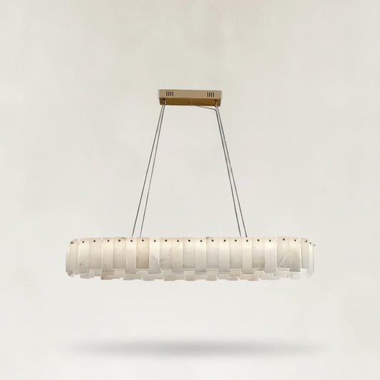 Serene Pillar Natural Alabaster Linear chandelier 39"W