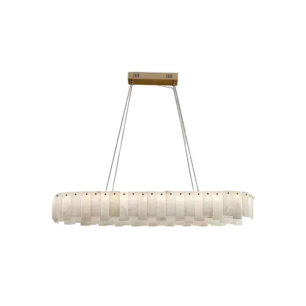 Serene Pillar Natural Alabaster Linear chandelier 39"W