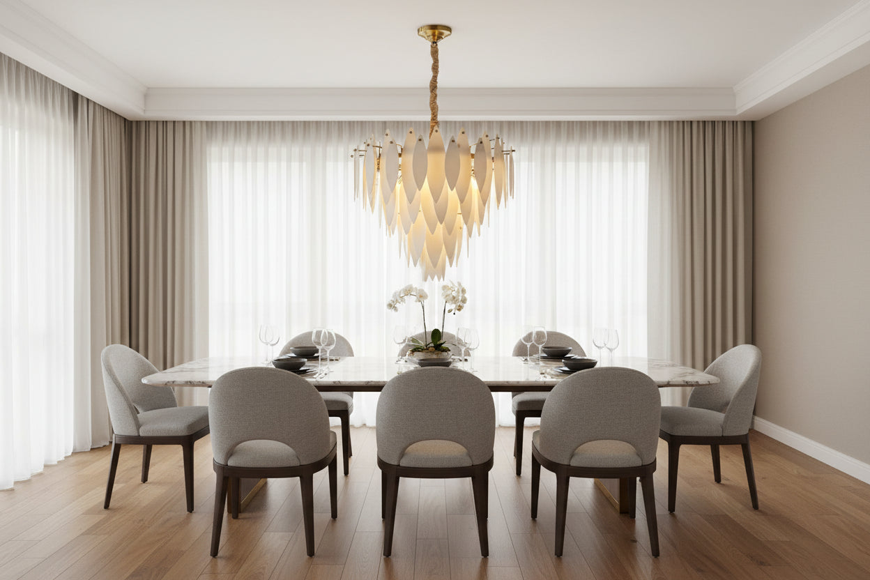 Halo Modern Natural Alabaster Tiered Ring Chandelier 24"D