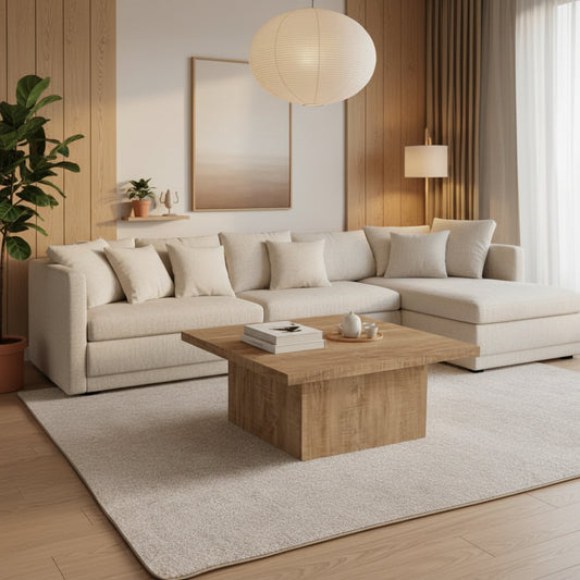 Velnoradesign Rustic Farmhouse Square Coffee Table