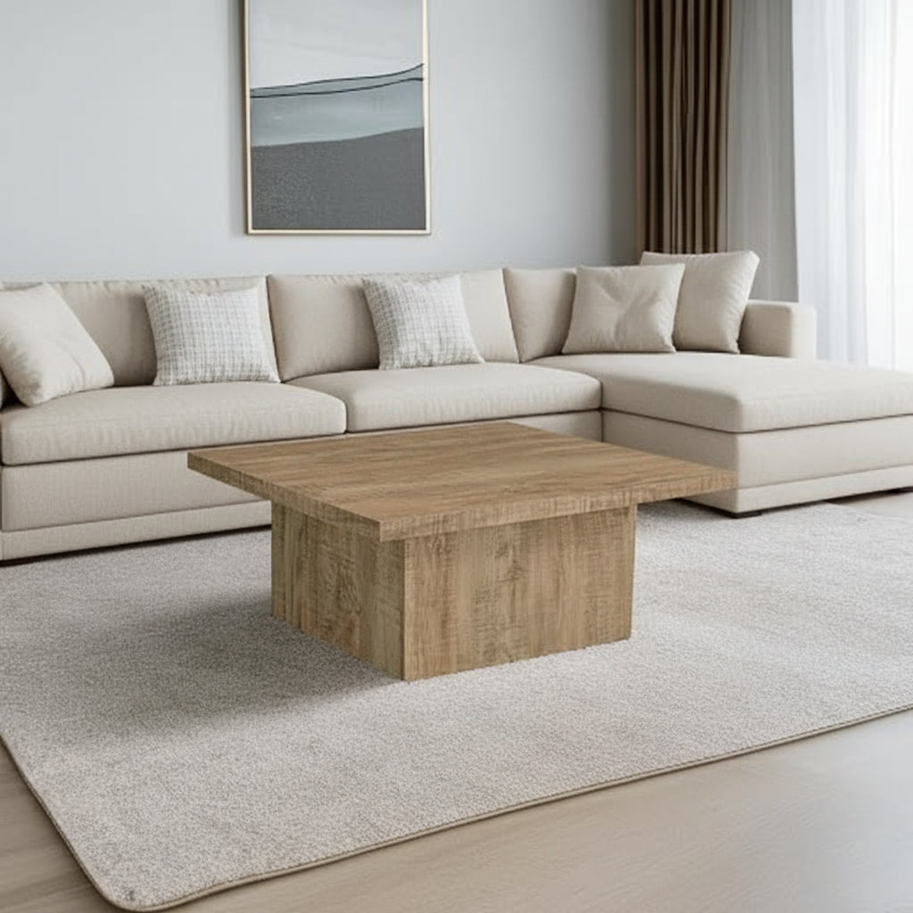 Velnoradesign Rustic Farmhouse Square Coffee Table