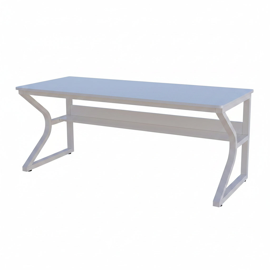 Velnoradesign 63" Two-Person Desk with Bookshelf
