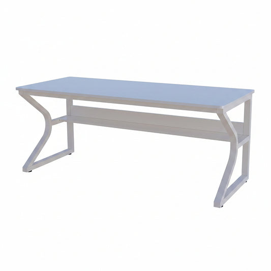 Velnoradesign 63" Two-Person Desk with Bookshelf