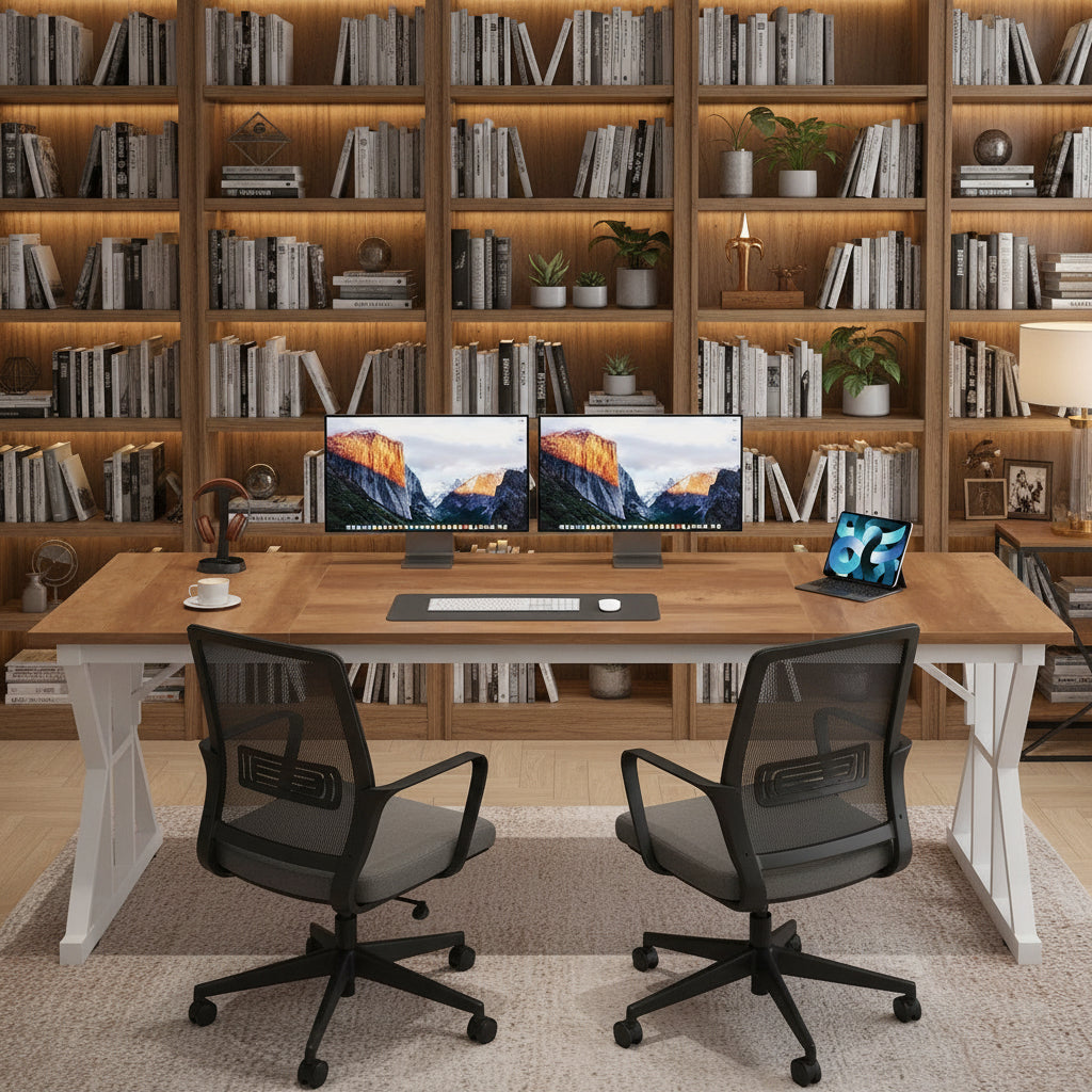 Velnoradesign 63" Computer Desk with Reinforced Frame