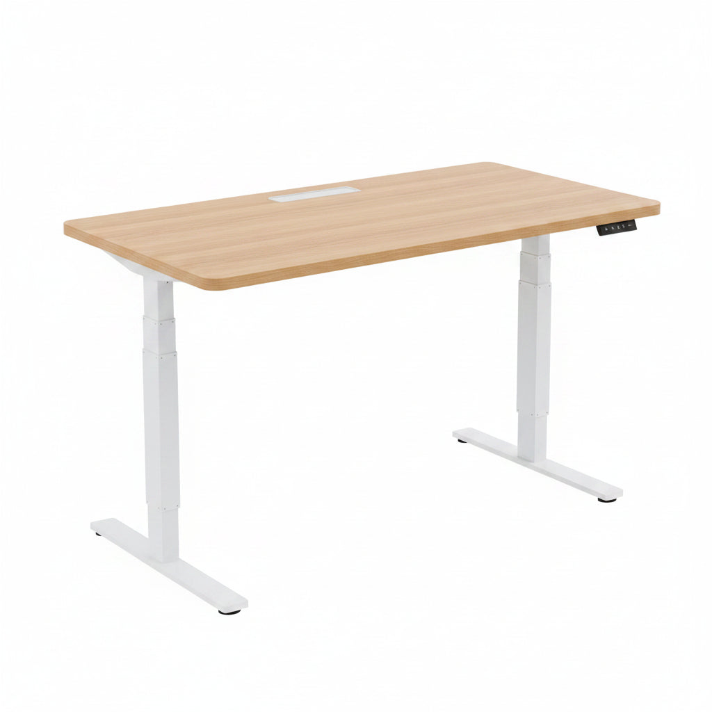 Velnoradesign Electric Sit-Stand Office Desk with Maple Top