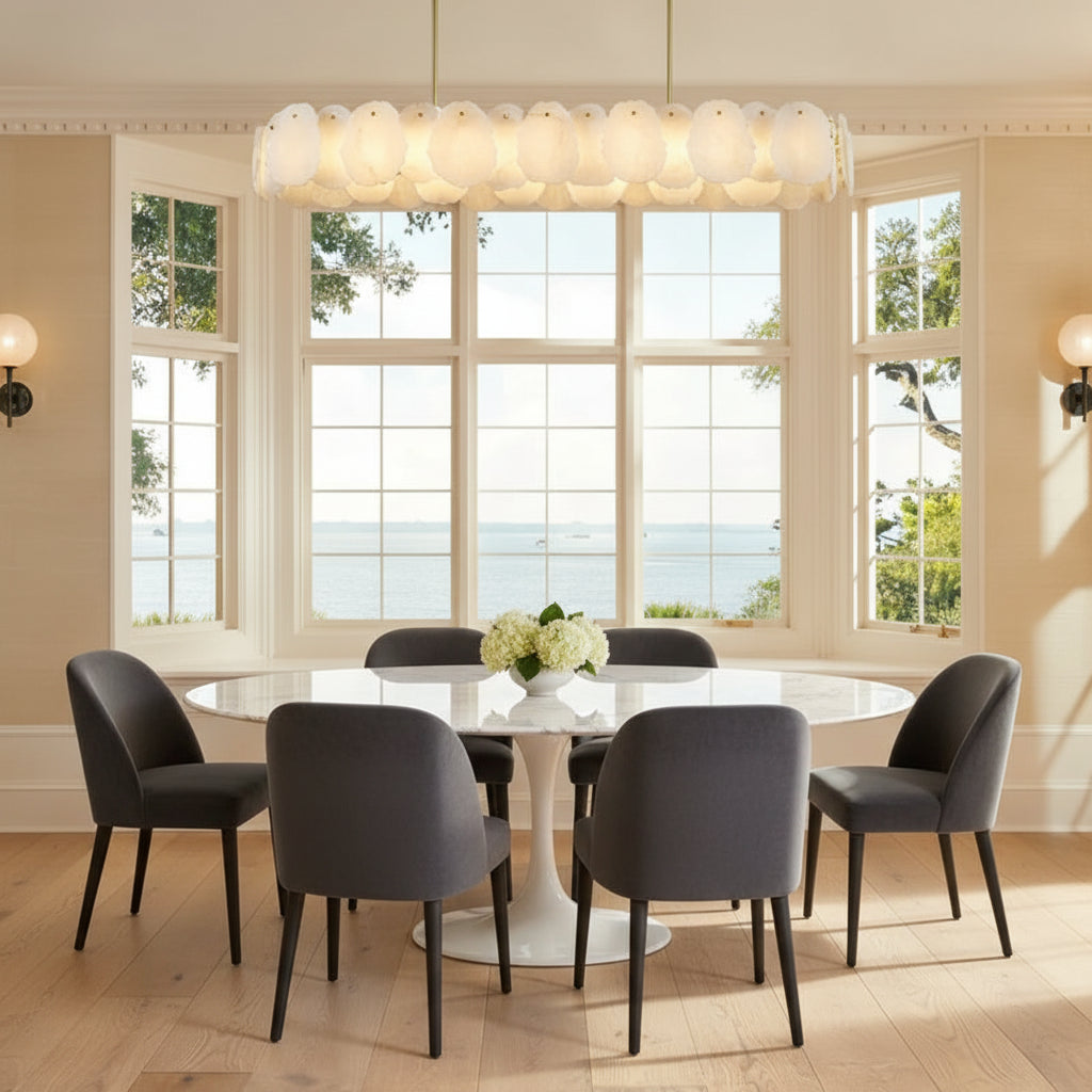 Mira Alabaster Oval Chandelier 58"W