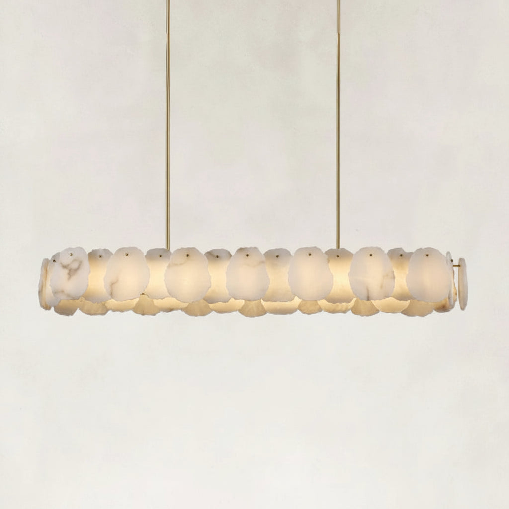 Mira Alabaster Oval Chandelier 58"W